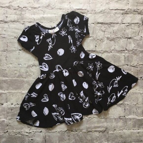 Dot Dot Smile Dress, Scribble Hearts - Picture 1 of 5